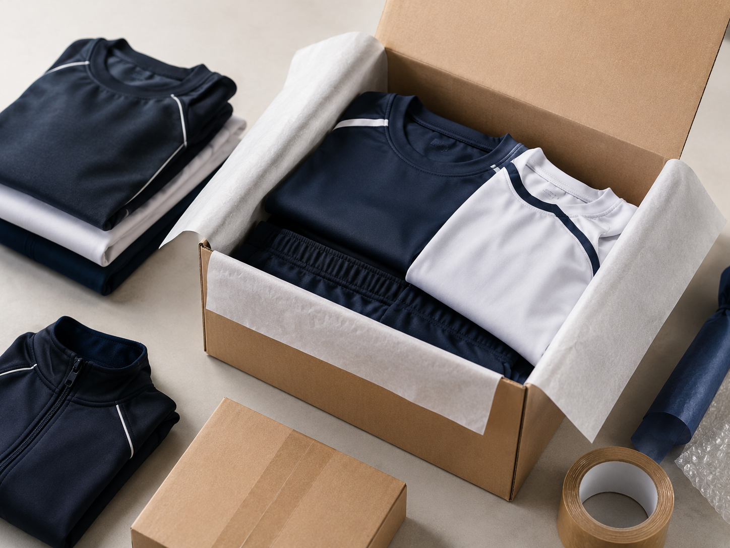 Packed sportswear